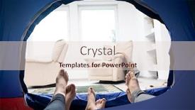  Presentation with tent - PPT layouts with legs-in-a-tent-outdoors background and a lemonade colored foreground