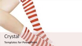  Presentation with socks - Slides with legs in color red socks background and a lemonade colored foreground