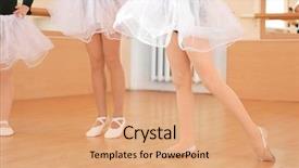  Presentation with dance - Amazing presentation design having legs of cute little girls training in dance studio backdrop and a coral colored foreground