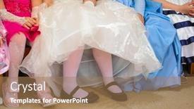  Presentation with chairs - Audience pleasing slides consisting of legs-of-girls-of-kindergarten backdrop and a coral colored foreground