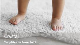  Presentation with baby girl - Slides having legs-of-little-baby-girl background and a gray colored foreground