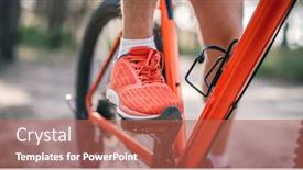  Presentation with pine forest - PPT theme having legs-of-man-in-sneakers background and a coral colored foreground