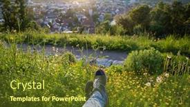  Presentation with traveler - Presentation theme featuring legs-of-traveler-sitting background and a  colored foreground