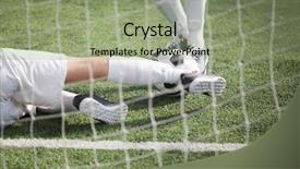  Presentation with soccer net - Amazing slides having legs of two footballers pursuing backdrop and a seafoam green colored foreground