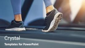  Presentation with treadmill - Slide set featuring legs-of-two-girl-friends background and a ocean colored foreground