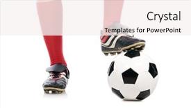  Presentation with soccer - PPT theme consisting of legs of soccer player close background and a  colored foreground