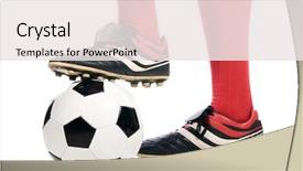  Presentation with soccer - Presentation theme with legs of soccer player close background and a sky blue colored foreground