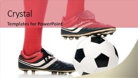  Presentation with soccer - Colorful theme enhanced with legs of soccer player close backdrop and a  colored foreground