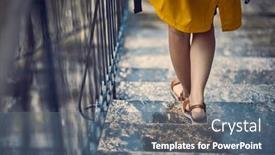  Presentation with rainy day - PPT theme consisting of legs-walks-through-the-old background and a  colored foreground