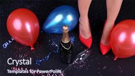  Presentation with confetti - Beautiful theme featuring legs with confetti champagne and balloons on the floor backdrop and a wine colored foreground