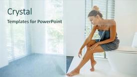  Presentation with steel making shop - Beautiful slide set featuring legs with electric epilator home backdrop and a sky blue colored foreground