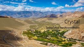  Presentation with indus valley - Theme consisting of leh city from ascend background and a coral colored foreground