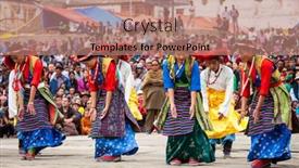  Presentation with folk dance - Audience pleasing theme consisting of leh-india-september-08-young backdrop and a coral colored foreground