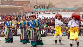  Presentation with folk dance - Presentation theme consisting of leh-india-september-08-young background and a coral colored foreground