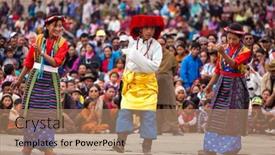  Presentation with folk dance - Beautiful slide set featuring leh-india-september-08-young backdrop and a coral colored foreground