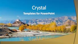 Presentation with monastery - Presentation design consisting of leh ladakh jammu and kashmir background and a teal colored foreground
