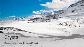  Presentation with highway - Cool new PPT theme with snowy summits pass - leh manali highway covering backdrop and a light gray colored foreground