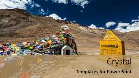  Presentation with ladakh - Slide deck consisting of leh-manali highway ladakh india background and a coral colored foreground