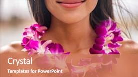  Presentation with hawaii flowers - Slides enhanced with lei hawaii welcome necklace background and a coral colored foreground