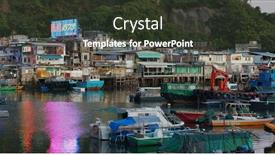  Presentation with typhoon - Colorful PPT theme enhanced with lei-yue-mun-hong-kong backdrop and a tawny brown colored foreground