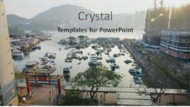  Presentation with typhoon - PPT layouts with lei-yue-mun-hong-kong background and a light gray colored foreground
