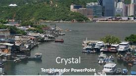  Presentation with typhoon - Colorful presentation enhanced with lei-yue-mun-hong-kong backdrop and a  colored foreground