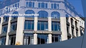  Presentation with bank building - PPT theme with leipzig-germany-januar-06-2011 background and a  colored foreground