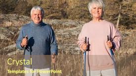  Presentation with walking nordic - Theme having leisure-activities-outdoors-happy-middle background and a coral colored foreground