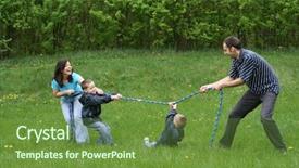  Presentation with tug of war sport - Colorful presentation enhanced with leisure activity - tug-of-war backdrop and a tawny brown colored foreground