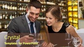  Presentation with luxury - Colorful slides enhanced with leisure-and-luxury-concept-smiling backdrop and a tawny brown colored foreground