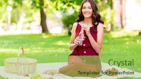  Presentation with picnic - Amazing slide set having leisure-and-people-concept-happy backdrop and a mint green colored foreground