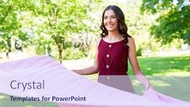  Presentation with picnic - Audience pleasing slide deck consisting of leisure-and-people-concept-happy backdrop and a sky blue colored foreground