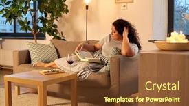  Presentation with wine book - PPT layouts featuring leisure-and-people-concept-woman background and a tawny brown colored foreground