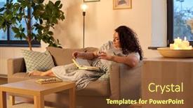  Presentation with wine book - Slide set featuring leisure-and-people-concept-woman background and a tawny brown colored foreground