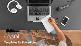  Presentation with music book - Theme featuring leisure-and-people-concept-young background and a tawny brown colored foreground