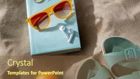  Presentation with holidays - Presentation consisting of leisure-and-summer-holidays-concept background and a tawny brown colored foreground