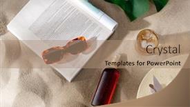  Presentation with holidays - PPT theme with leisure-and-summer-holidays-concept background and a coral colored foreground