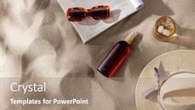  Presentation with holidays - Slide deck enhanced with leisure-and-summer-holidays-concept background and a coral colored foreground