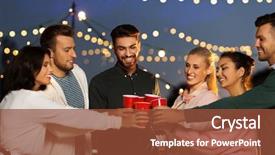  Presentation with party lights - Theme enhanced with leisure celebration and people concept background and a tawny brown colored foreground
