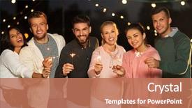  Presentation with awards night celebration - PPT theme enhanced with leisure celebration and people concept background and a  colored foreground