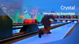  Presentation with bowling - Presentation enhanced with leisure center - bowling good relax background and a teal colored foreground