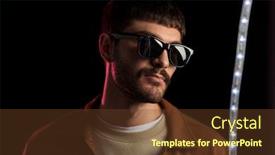  Presentation with night club - Colorful theme enhanced with leisure-clubbing-and-nightlife-concept backdrop and a tawny brown colored foreground