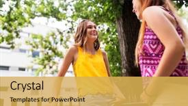  Presentation with wireless communication concept - PPT theme consisting of leisure communication and friendship concept background and a  colored foreground