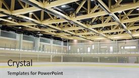  Presentation with ice rink - Slide deck with leisure concept - ice skating rink background and a mint green colored foreground