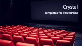  Presentation with red movie - Amazing slide deck having leisure concept - movie theater backdrop and a wine colored foreground