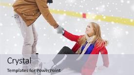  Presentation with helping women - Audience pleasing PPT theme consisting of leisure concept - smiling man helping backdrop and a light gray colored foreground