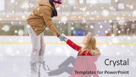  Presentation with helping women - PPT theme having leisure concept - smiling man background and a light gray colored foreground