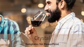  Presentation with people - Presentation with leisure-drinks-and-people-concept background and a coral colored foreground