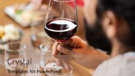  Presentation with people - Presentation theme with leisure-drinks-and-people-concept background and a coral colored foreground