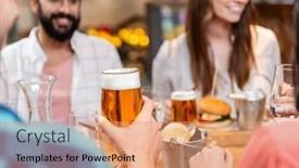  Presentation with happy holidays - Slides having leisure-eating-food-and-drinks background and a  colored foreground